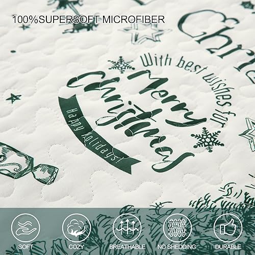 Miniatura 4 de Djoymock HH09AC080446Q3U-I - Juego de edredón navideño tamaño Queen