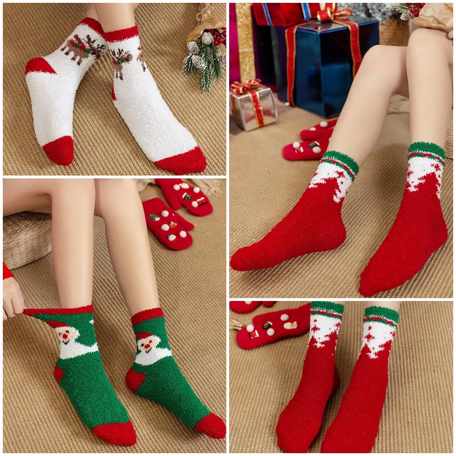 30 paia di calzini di Natale, calzini natalizi unisex in cotone per regali di Natale colorati