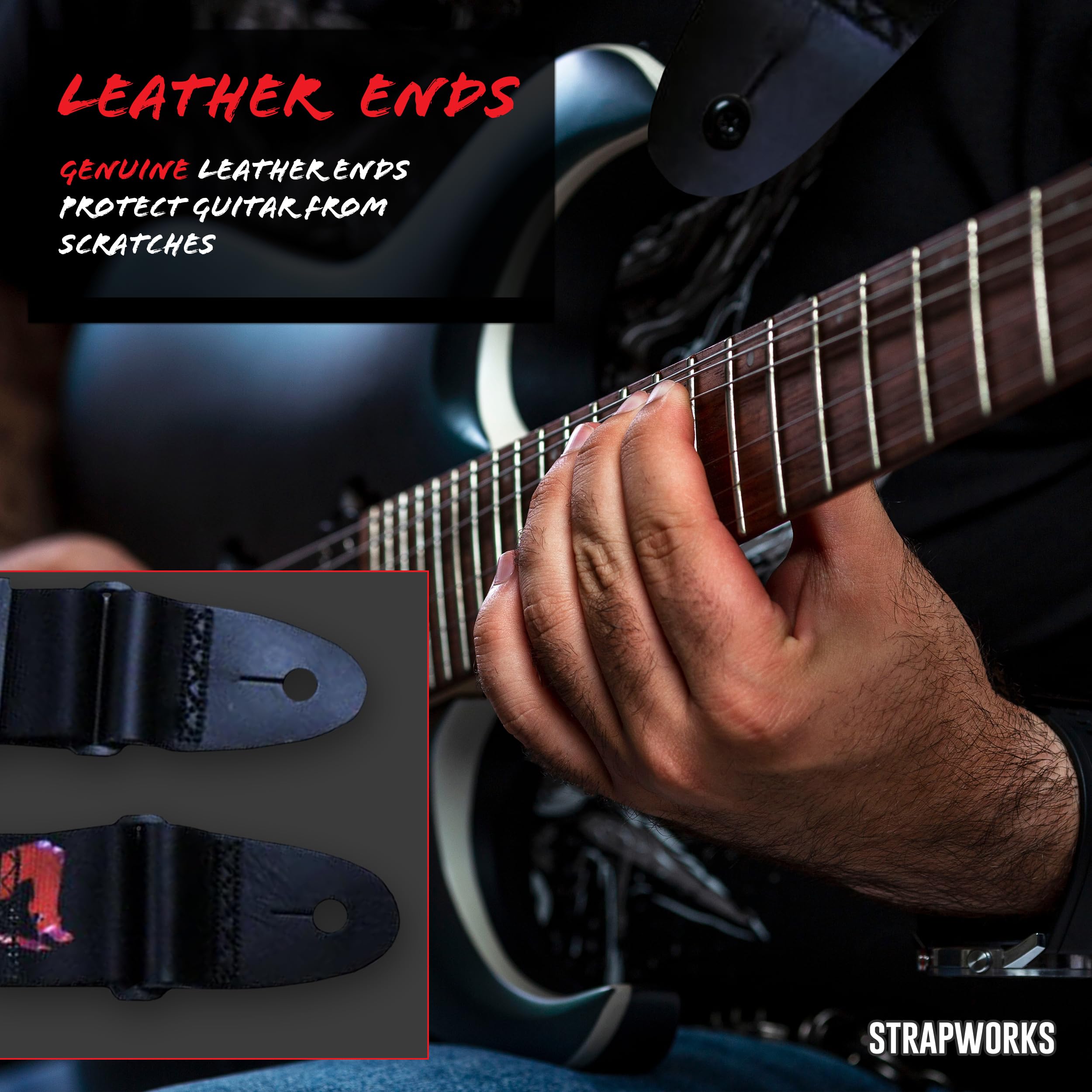 killer-q guitarra correas 2 pulgadas por 5 pies, Premier: Tie-Dye Strippers