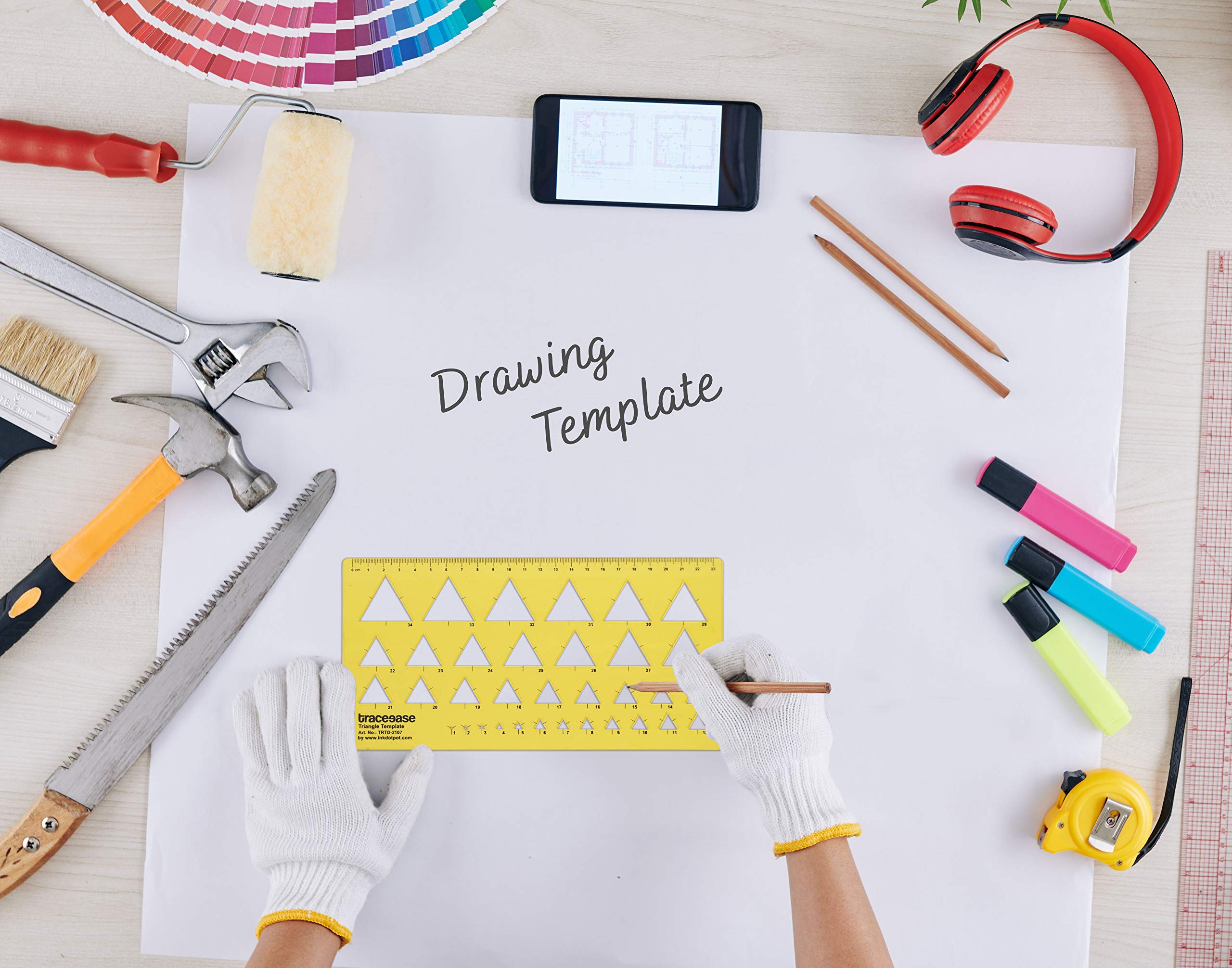Rectangular Drafting Templates Hexagon Templates Traceease Geometric Drafting Template - Rectangle ...