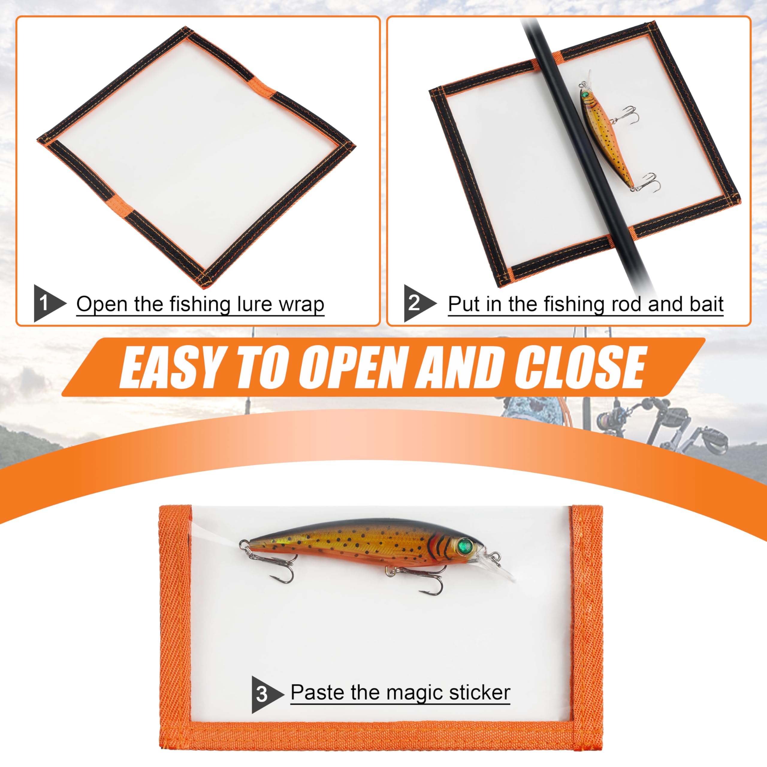 AGOOL Fishing Lure Wraps 10 Pack - Clear PVC Lure Covers For Safe Storage, Two Sizes Available