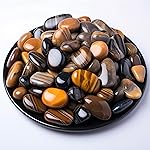 SigMntun Polished Tigers Eye Crystals - 72 Pcs, 0.5 10 oz Handpicked Natural Tumbled Gemstones Rocks, Pebbles for Reiki, Chakra, Healing Home Decor