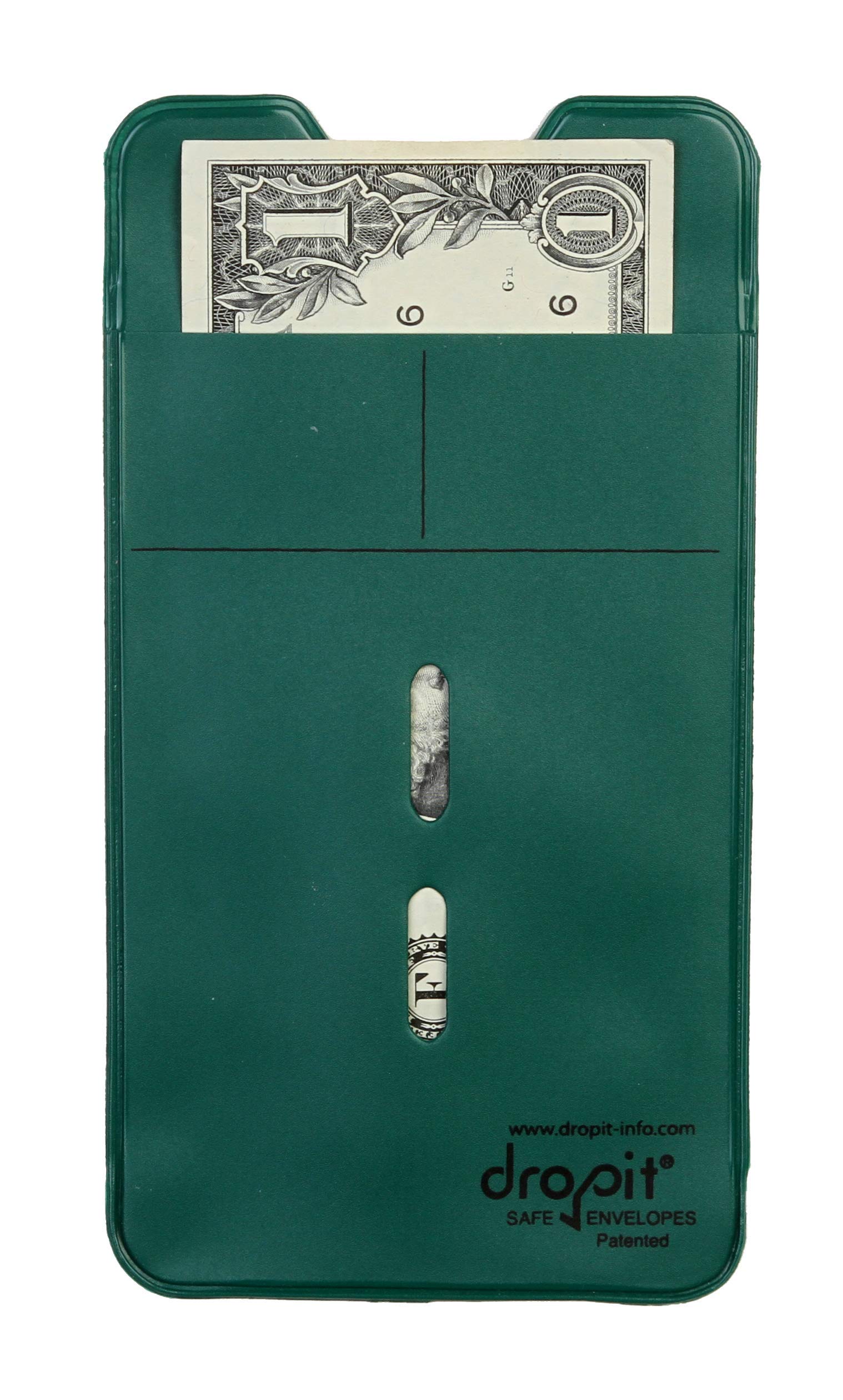 UBICON 50 Green Reuseable, Heavy-Duty Vinyl Dropit Safe Envelope for Depositing of Currency and Money, Size 50, Green