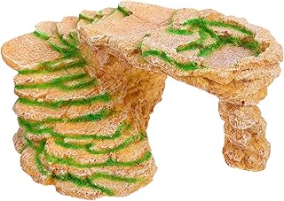 Ipetboom Decoração De Réptil De Terraço De Tartaruga Decoração De Terrário DIY Área De Aquecimento De Tartaruga Habitat De Aquário Réptil Ornamento Topper De Tartaruga Ornamento De Tanque