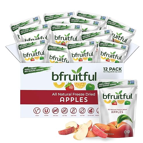 bfruitful Manzanas liofilizadas, naturales, 100% saludables y deliciosas manzanas frescas, sin azúcar añadido, verificado sin OMG, sin gluten bfruitful Manzanas liofilizadas, naturales, 100% saludables y deliciosas manzanas frescas, sin azúcar añadido, verificado sin OMG, sin gluten