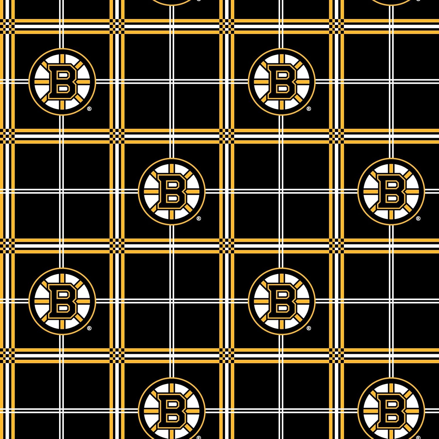 Boston Bruins Flannel Fabric-Sold by The Yard