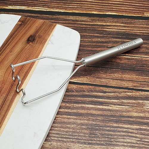 Miniatura 7 de FLYINGSEA Triturador de patatas, triturador de patatas de acero inoxidable, profesional 18-8 de acero inoxidable, triturador de verduras,