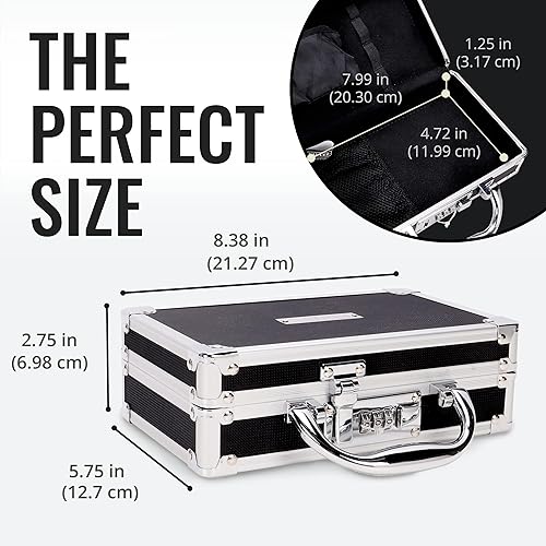 Miniatura 5 de Vaultz Estuche seguro para medicamentos con cerradura de combinación, paquete de 1 estuche, 8.35 x 5 x 2.5 pulgadas, color negro