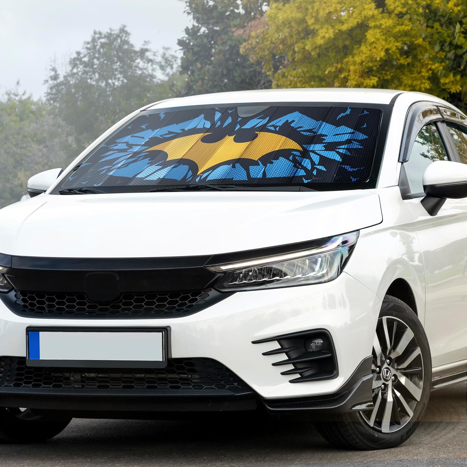 Plasticolor 008534R01 Warner Bros. DC Comics Batman Shattered Windshield Accordion Sunshade