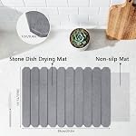 Ceecysaa Stone Bath Mat,Non-Slip Foldable Stone Drying Mat,59×39 cm | Quick Dry Super Absorbent Natural Diatomaceous Earth Mat for Bathroom Kitchen Counter