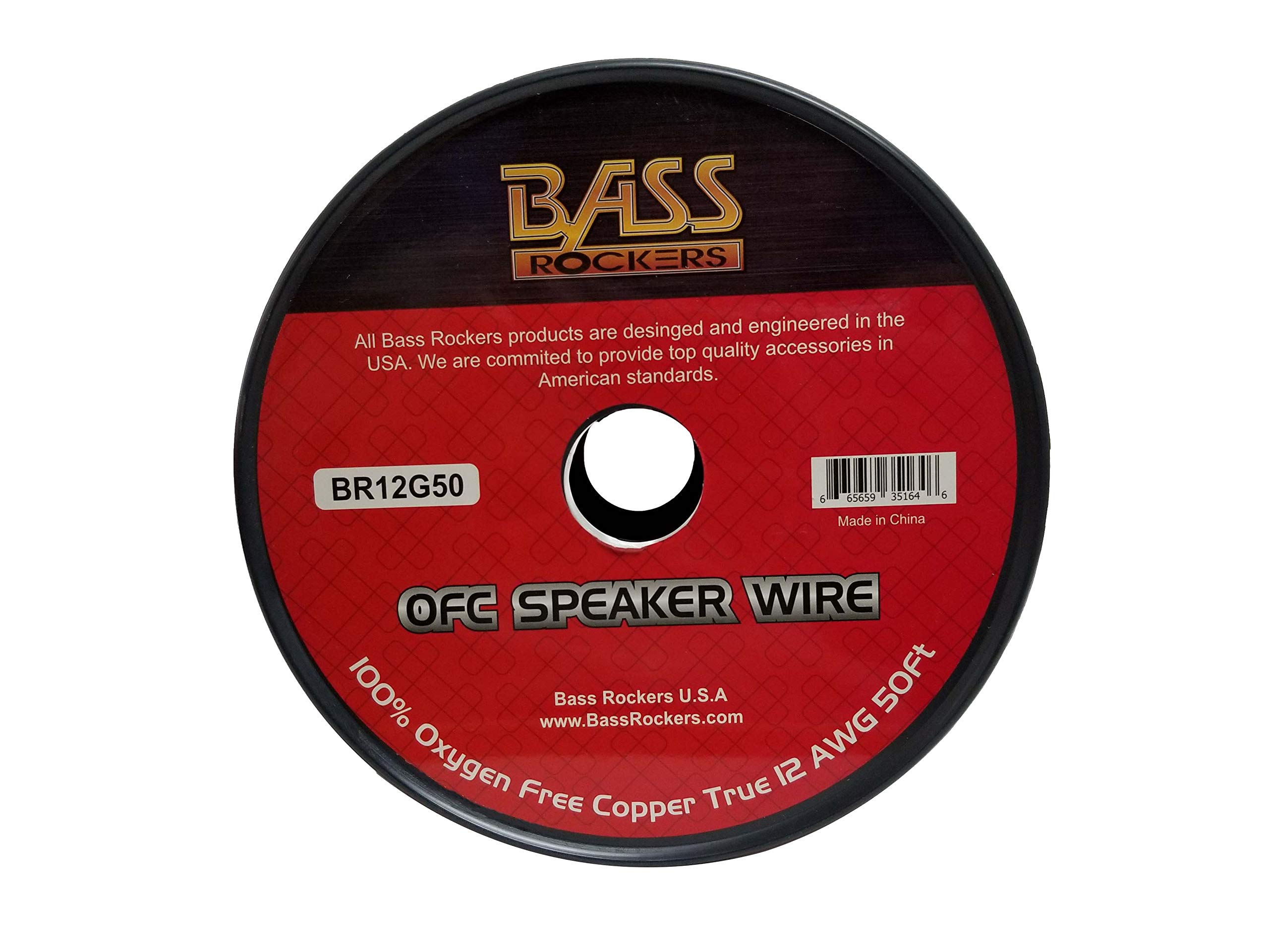 BR12G50 OFC Speaker Wire 100% Oxygen Free Copper True 12 AWG Cable 50 Feet Spool