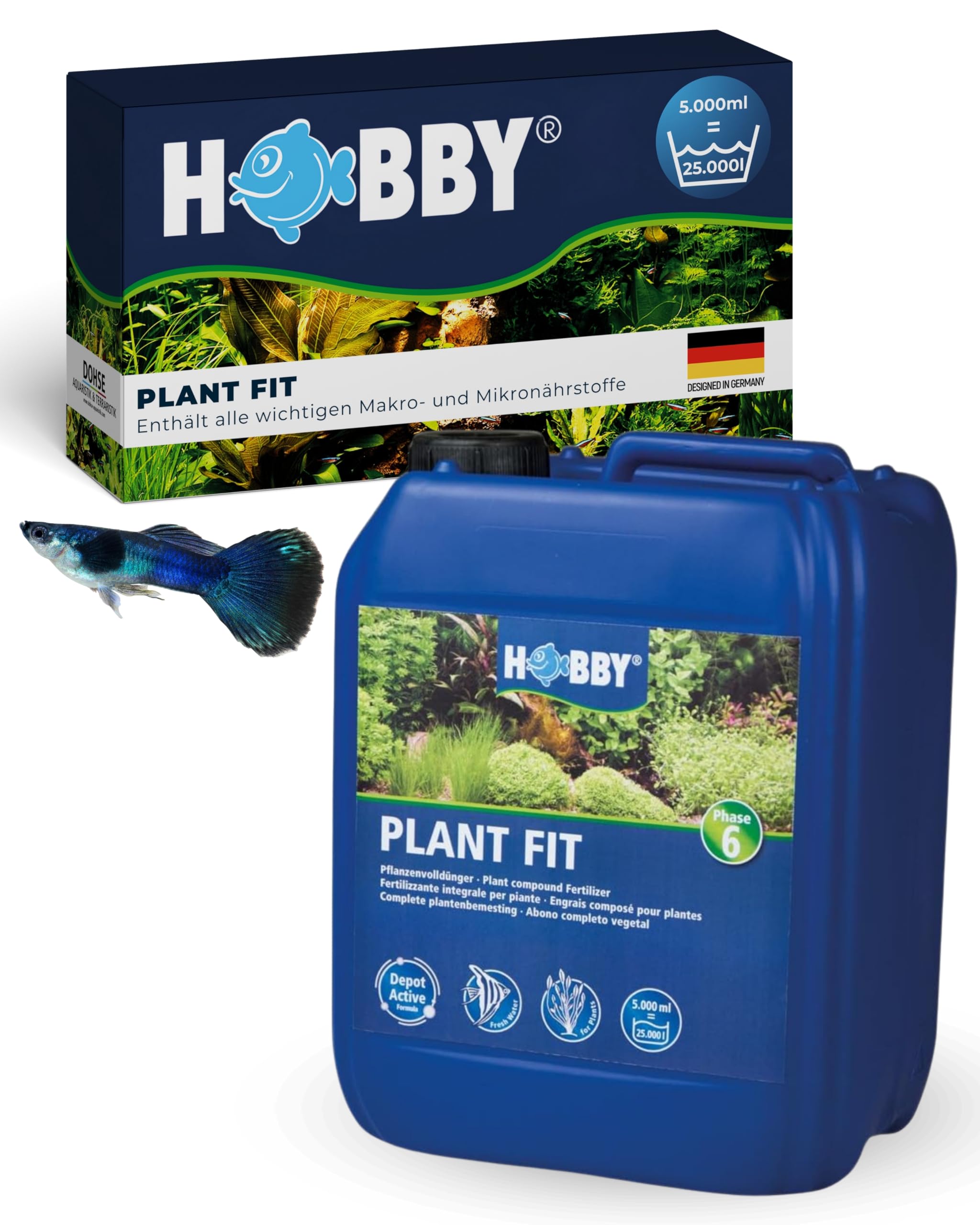 HOBBY Aquaristik Plant Fit I 500 ml I Flüssigdünger für Aquarienpflanzen I ohne Nitrat & Phosphat I Fördert gesunden Wuchs und kräftige Farben I Pflanzenvolldünger mit langanhaltender Wirkung