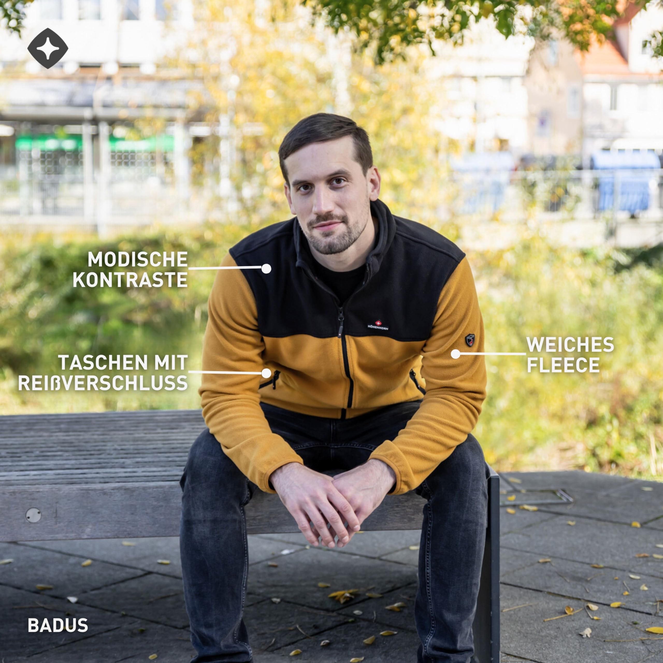 Höhenhorn Badus Chaqueta polar para hombre Cremallera completa Senderismo al aire libre Senderismo — view 6