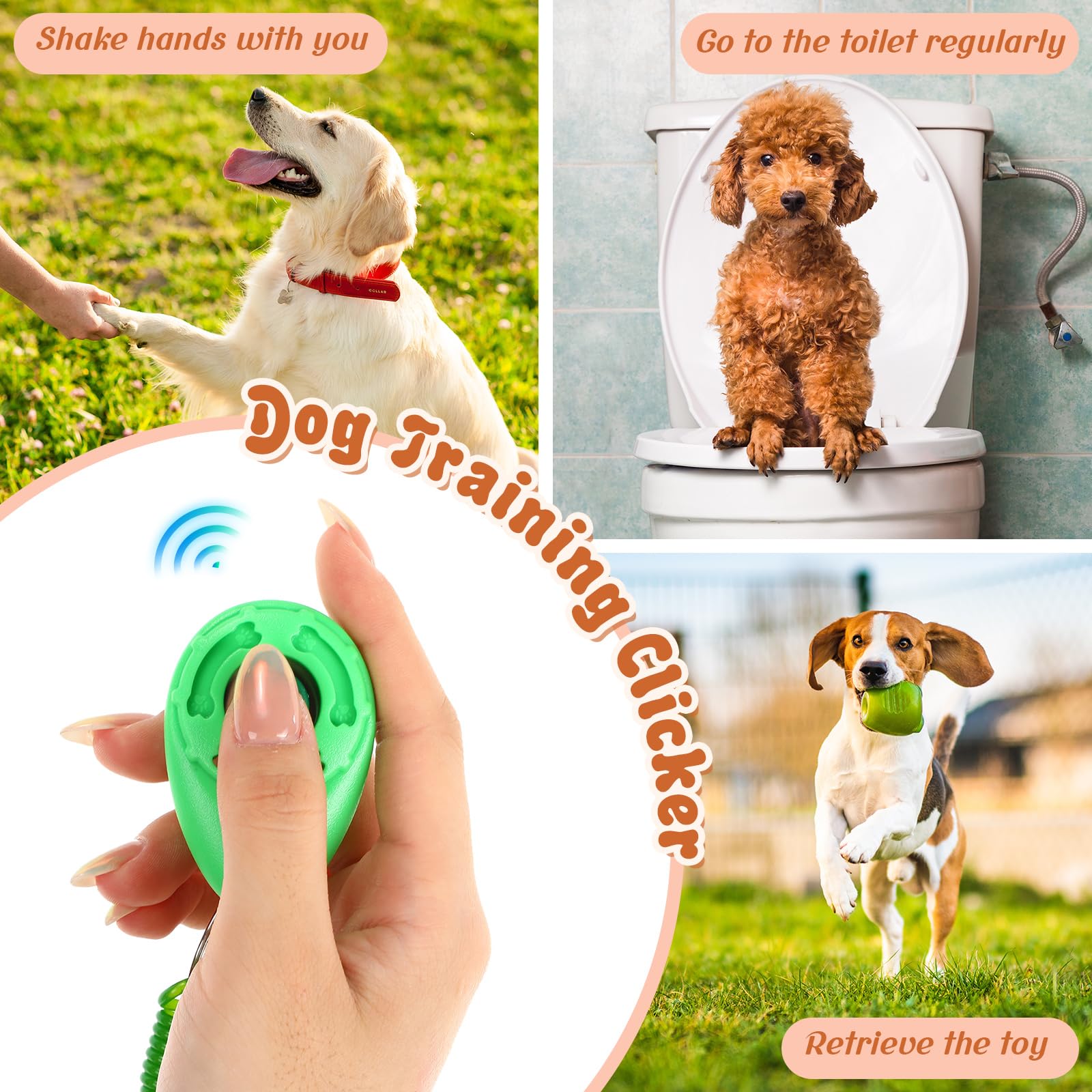 Hiboom Clicker de entrenamiento para perros, 30 unidades, colorido a granel, para entrenamiento de mascotas, clicker de entrenamiento de gatos, con correa de muñeca para mascotas, perros, gatos,