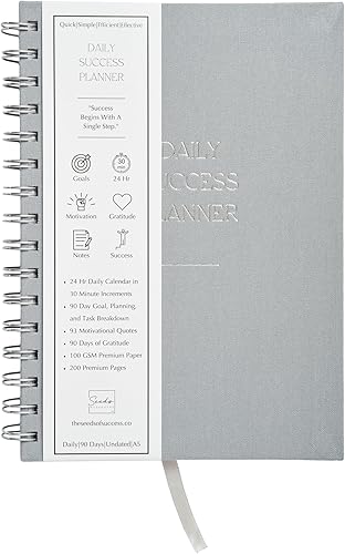 Agenda diaria de éxito  90 días  Agenda por hora sin fecha, lista de tareas, productividad, gestión del tiempo, organizador de negocios, bloqueador