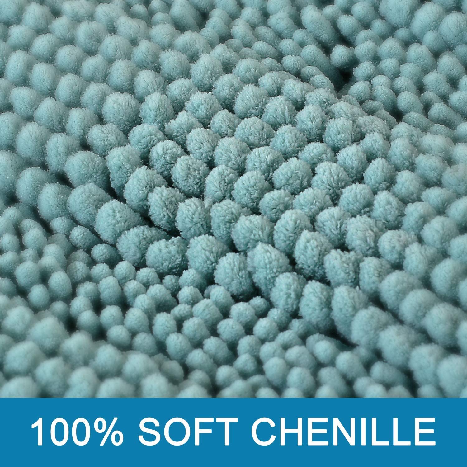 Tapis de bain antidérapant en chenille à poils longs, doux et confortable, 150 x 50 cm, parfait pour salle de bain, chambre à coucher et douche