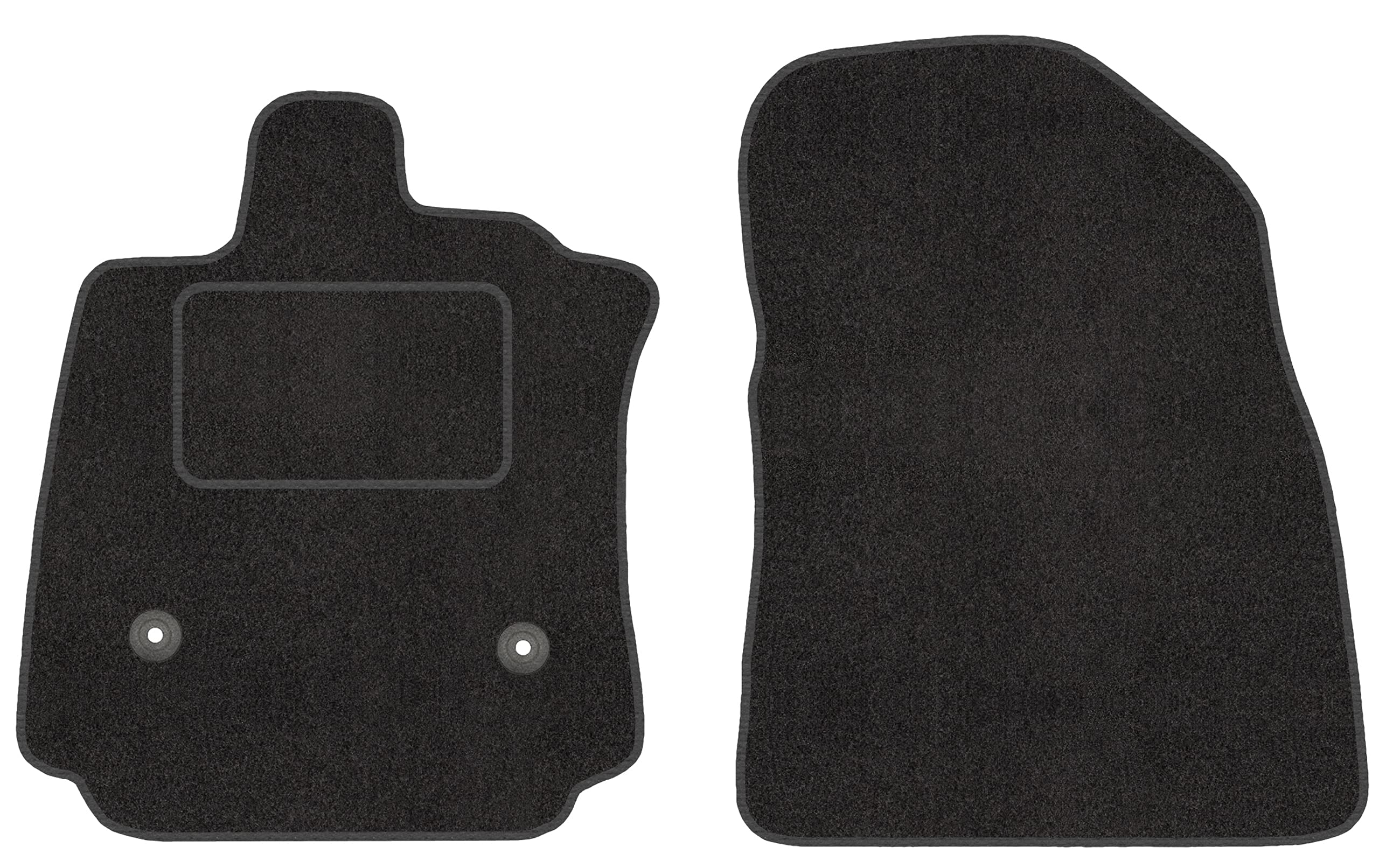 Set di tappetini in velluto per Renault Clio IV (2012-2019) in pelle nabuk nera, cucitura: bianco, 4 pezzi, su misura