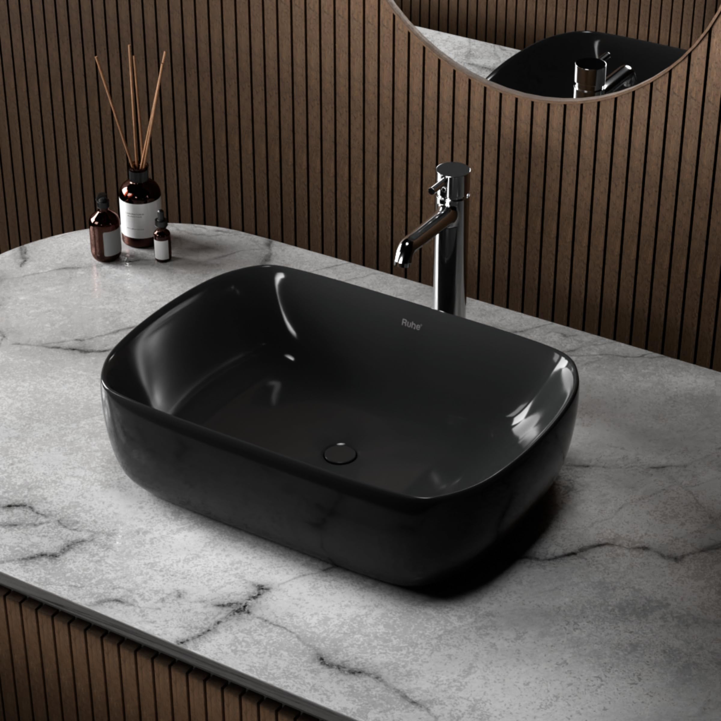 Ruhe Aries Wall Hung Ceramic Sink - Modern Bathroom -9 Ruhe Aries Wall Hung Ceramic Sink - Modern Bathroom -9