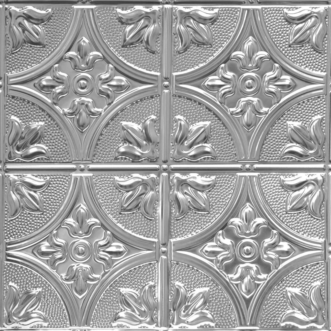 Shanko Tiptoe 2 ft. x 2 ft. Tin Plated Steel Wall and Ceiling Patterns Nail Up Steel (Unfinished) 12 Pack