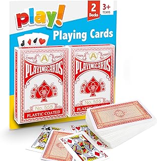 SOL 2pk Plastic Playing Cards | Deck of Cards | Classic Cards for Adults | Pack of Cards Playing Cards Plastic | Standard Playing Card Decks | Pokers Cards Card Deck | Play Cards