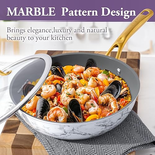 Miniatura 6 de Juego de utensilios de cocina antiadherentes, juego de ollas y sartenes antiadherentes para cocinar, utensilios de cocina de inducción no tóxicos,