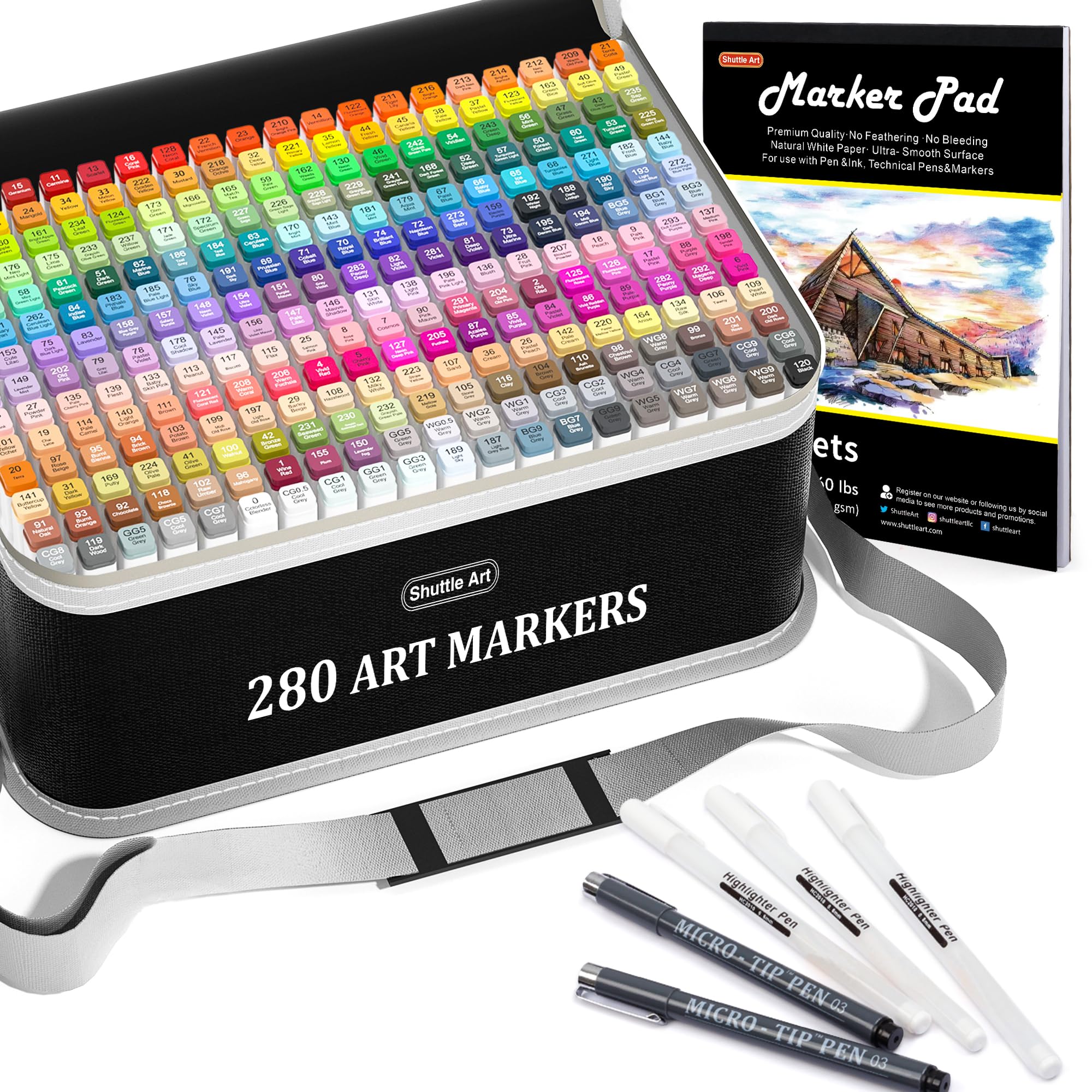 Amazon.com : Shuttle Art 280 Colors Dual Tip Alcohol Based Art