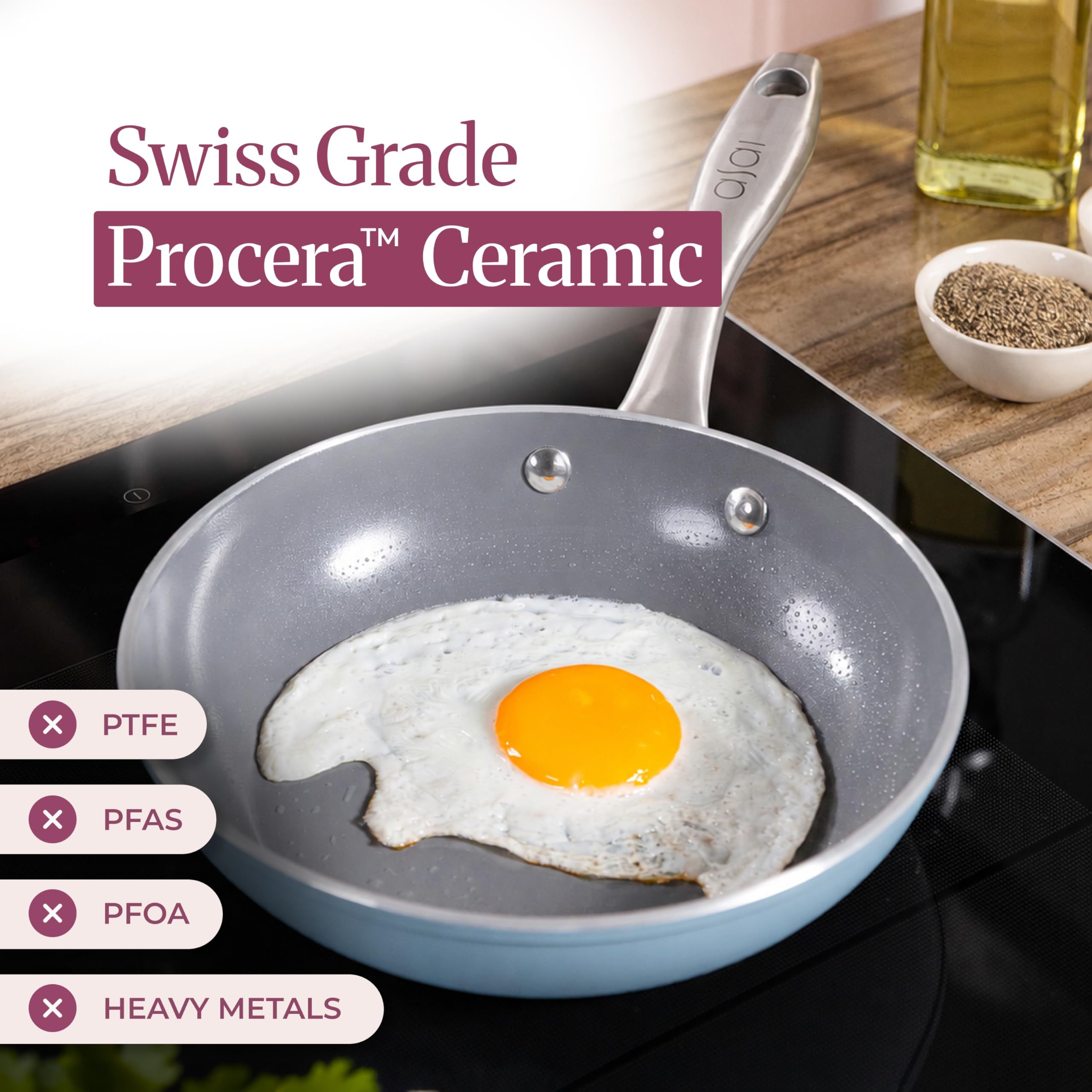 Asai Ceramic Pan - Non-Stick, Toxin-Free Cooking -2