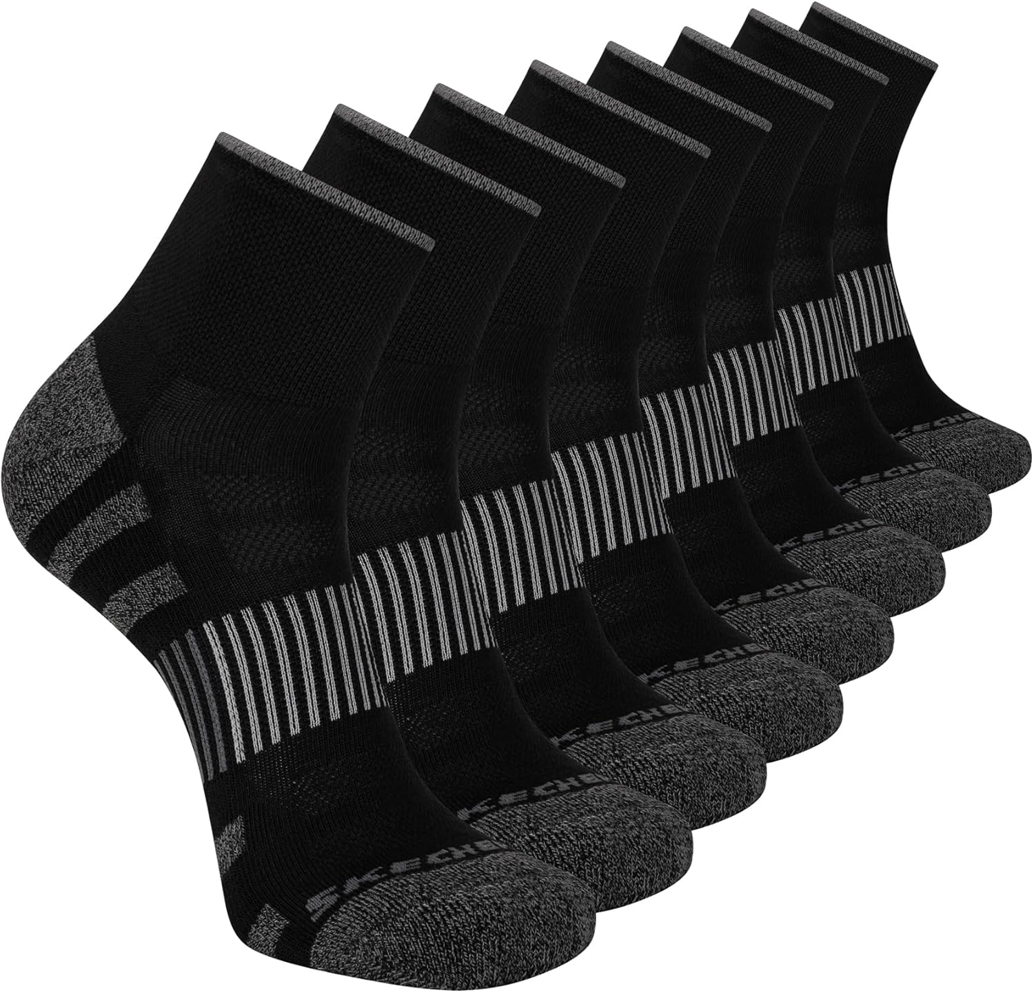 Skechers Men's Work Collection High Quarter Crew Cushioned Socks (8-Pack)
