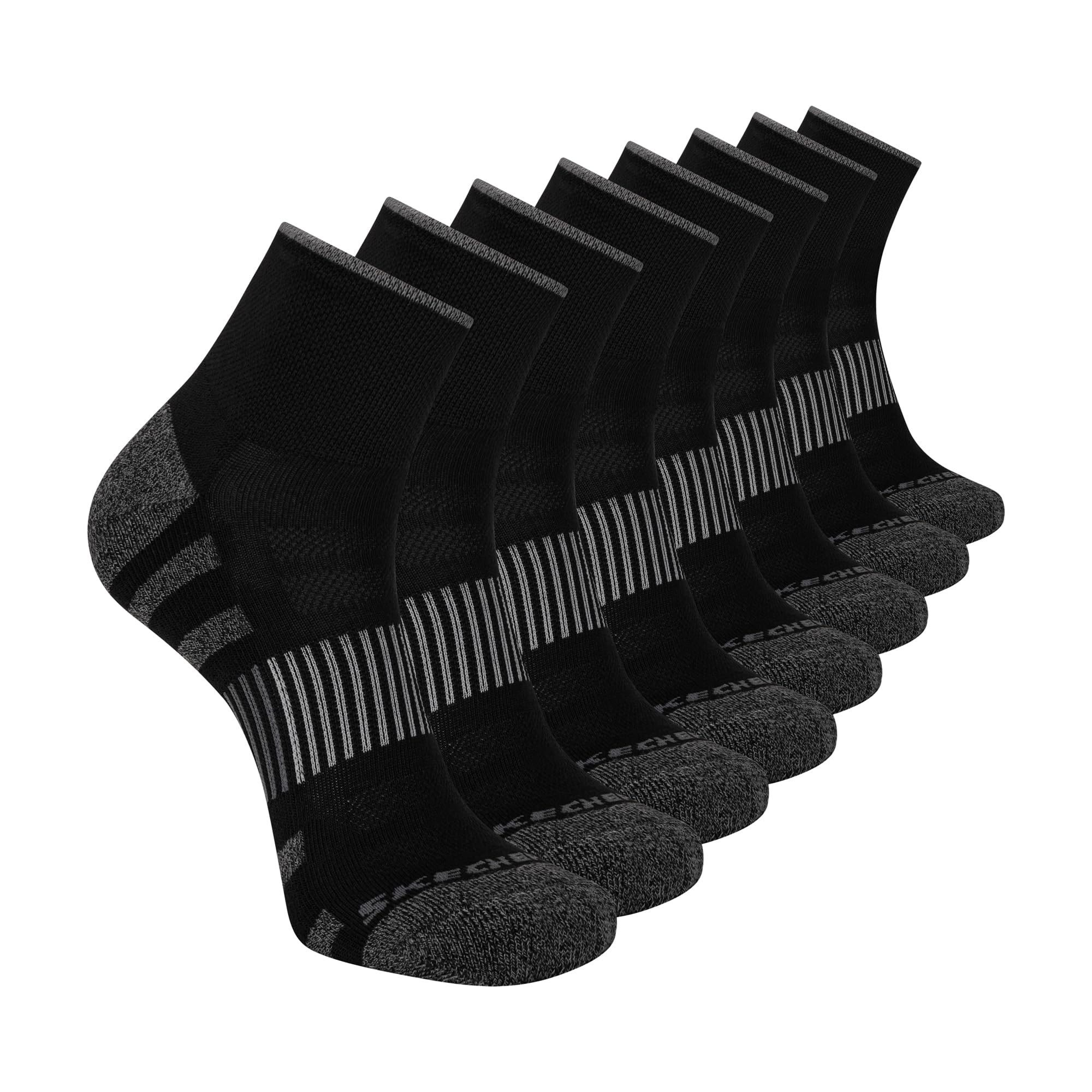 Skechers Men's Work Collection High Quarter Crew Cushioned Socks (8-Pack)
