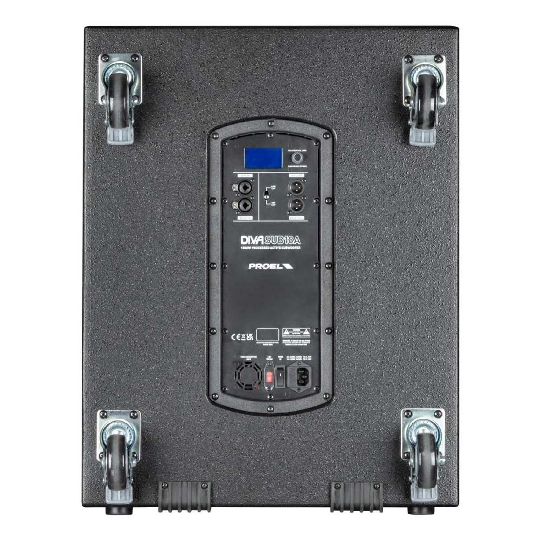 PROEL DIVASUB18A Subwoofer 18" 1500W Picco Display LCD Controllo Manopola Singola Nero