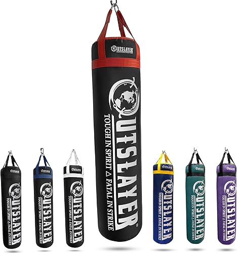 Outslayer Bolsa de boxeo rellena de 100 libras Bolsa de boxeo y boxeo para boxeo, taekwondo, kickboxing, artes marciales MMA práctica de