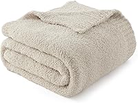 Bedsure Ivory Knit Throw Blanket 50x60 - Ultra Soft Fluffy Cozy for Couch Bed Sofa, Breathable Warm Lightweight Winter Gift for Women