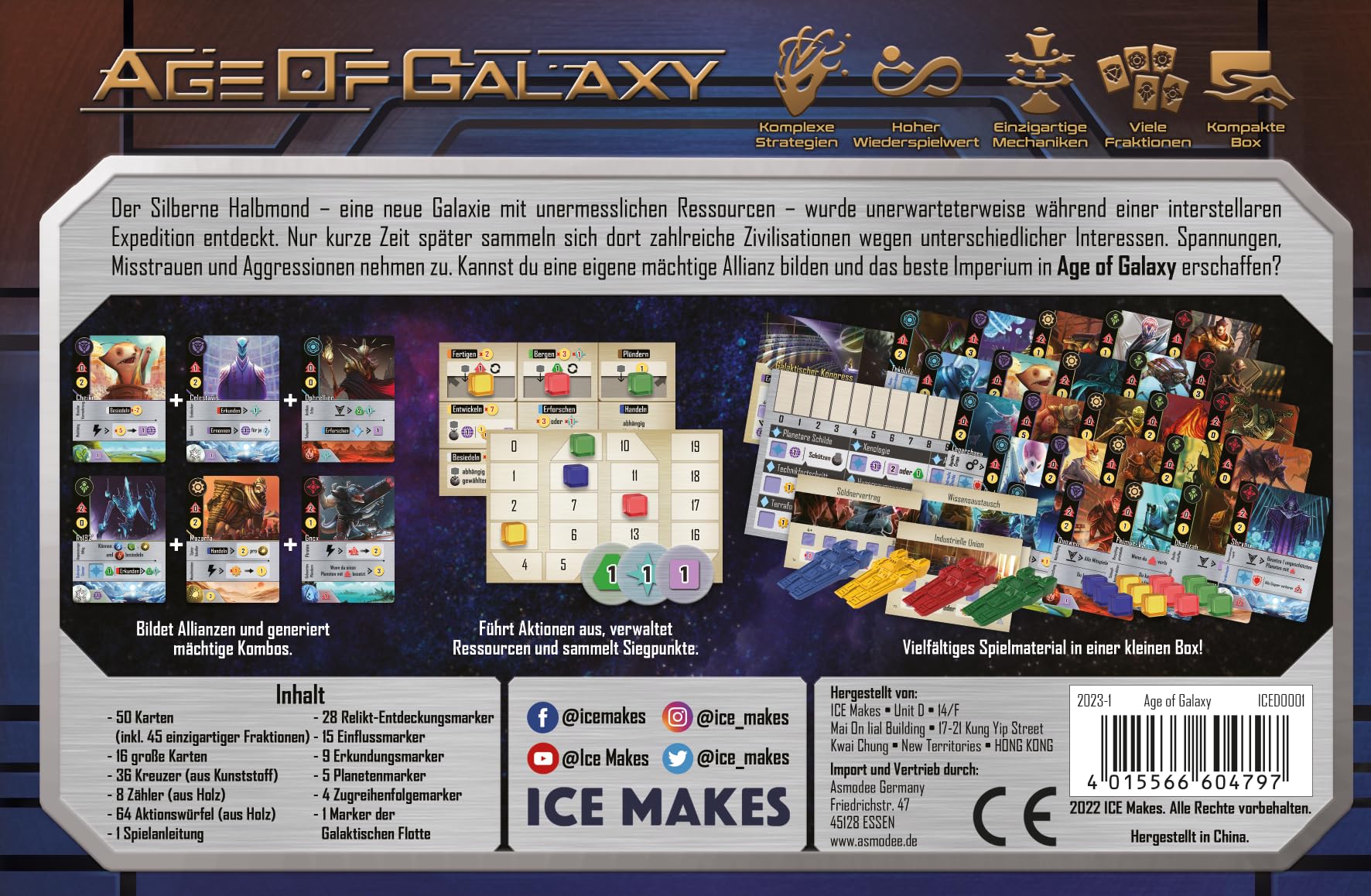 Asmodee Ice Makes - Age of Galaxy - Jeu de société - 2 à 4 Joueurs - À partir de 12 Ans et Plus - 45 Minutes - Allemand - Multicolore