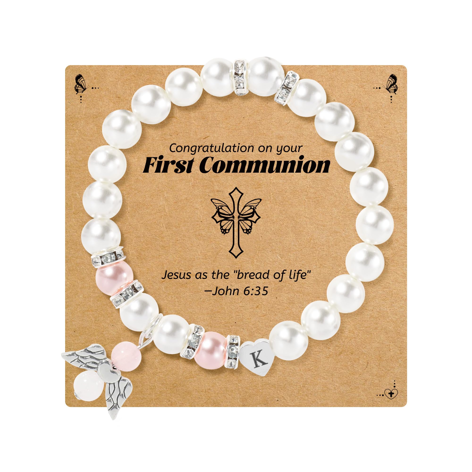 BAYLAY First Communion Gifts for Girls, First Communion Bracelet