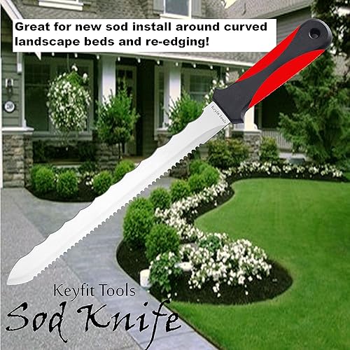 Miniatura 3 de Keyfit Tools Cuchillo SOD profesional de contratista de grado 304, cuchilla de acero inoxidable, cortador de césped, nuevas camas de bordes de