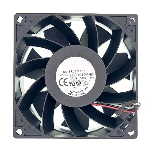 LEYEYDOJX Nuevo ventilador de refrigeración para FFB0912EHE DC12V 1.50A 16.2W 5700RPM 102CFM 92X92X38mm 3-Pin 3-Wire Ventilador sin escobillas.
