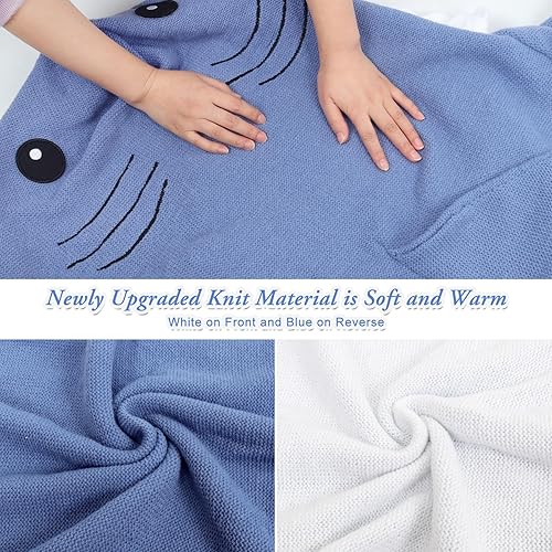 Miniatura 3 de DDMY Manta de tiburón, talla XL, acogedora y portátil, saco de dormir para adultos, suave y agradable al tacto, manta cálida de tiburón, manta con