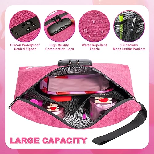 Miniatura 2 de MAICHENG Bolsa de almacenamiento con cerradura de combinación, contenedor de almacenamiento grande, bolsa de bloqueo de medicina de viaje,