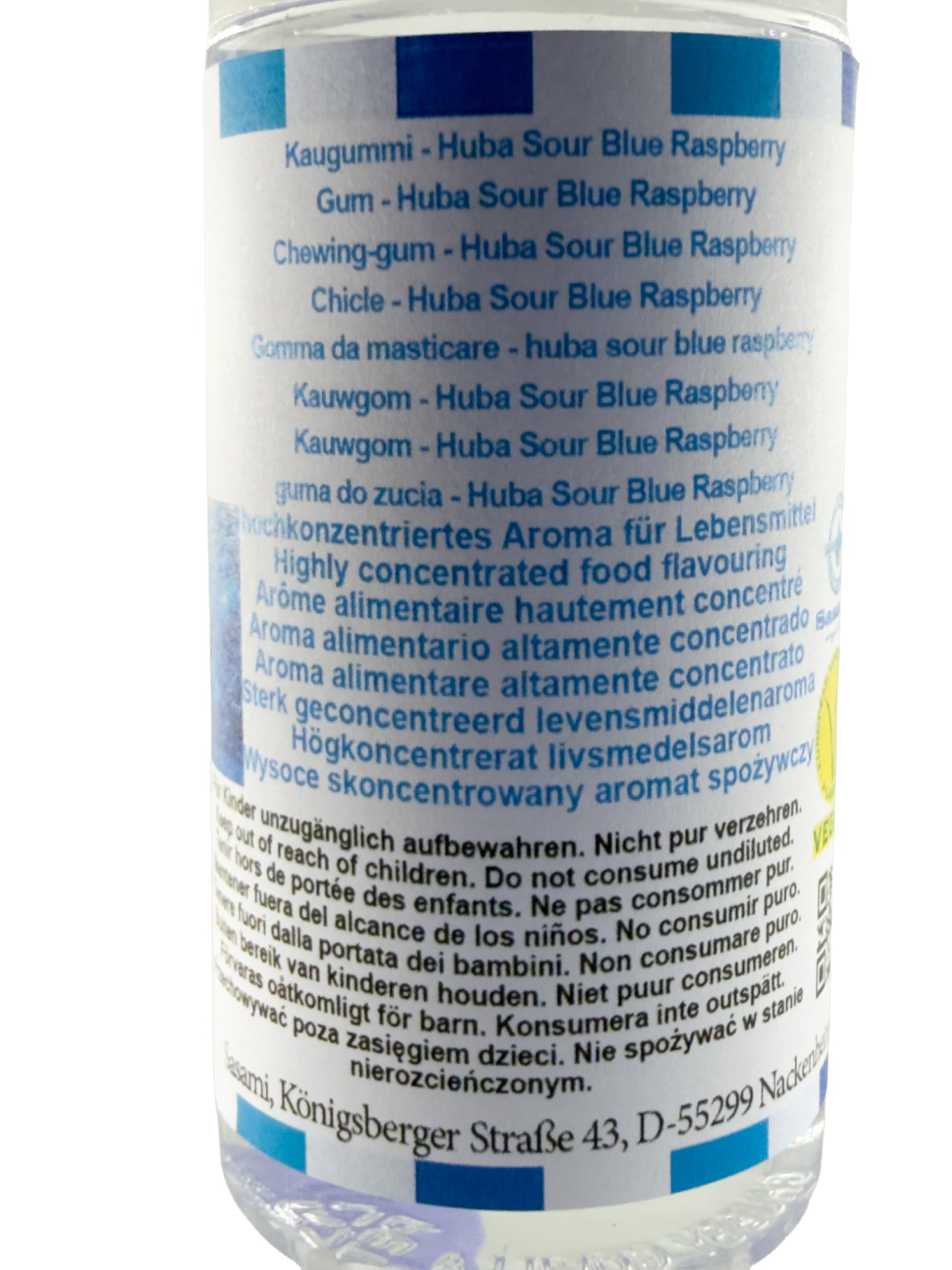 Chicle - Huba Sour Blue Raspberry aroma concentrado - Vegano - Sasami - 100ml