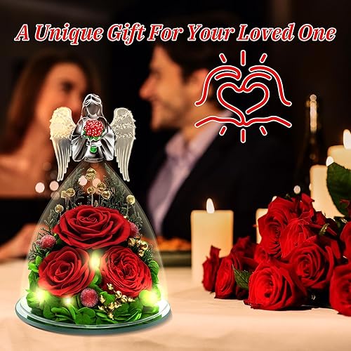 Miniatura 7 de Rosas preservadas en cúpula de cristal, regalo de flores eternas para mujeres, mamá, esposa, cumpleaños, día de San Valentín, rosas eternas para