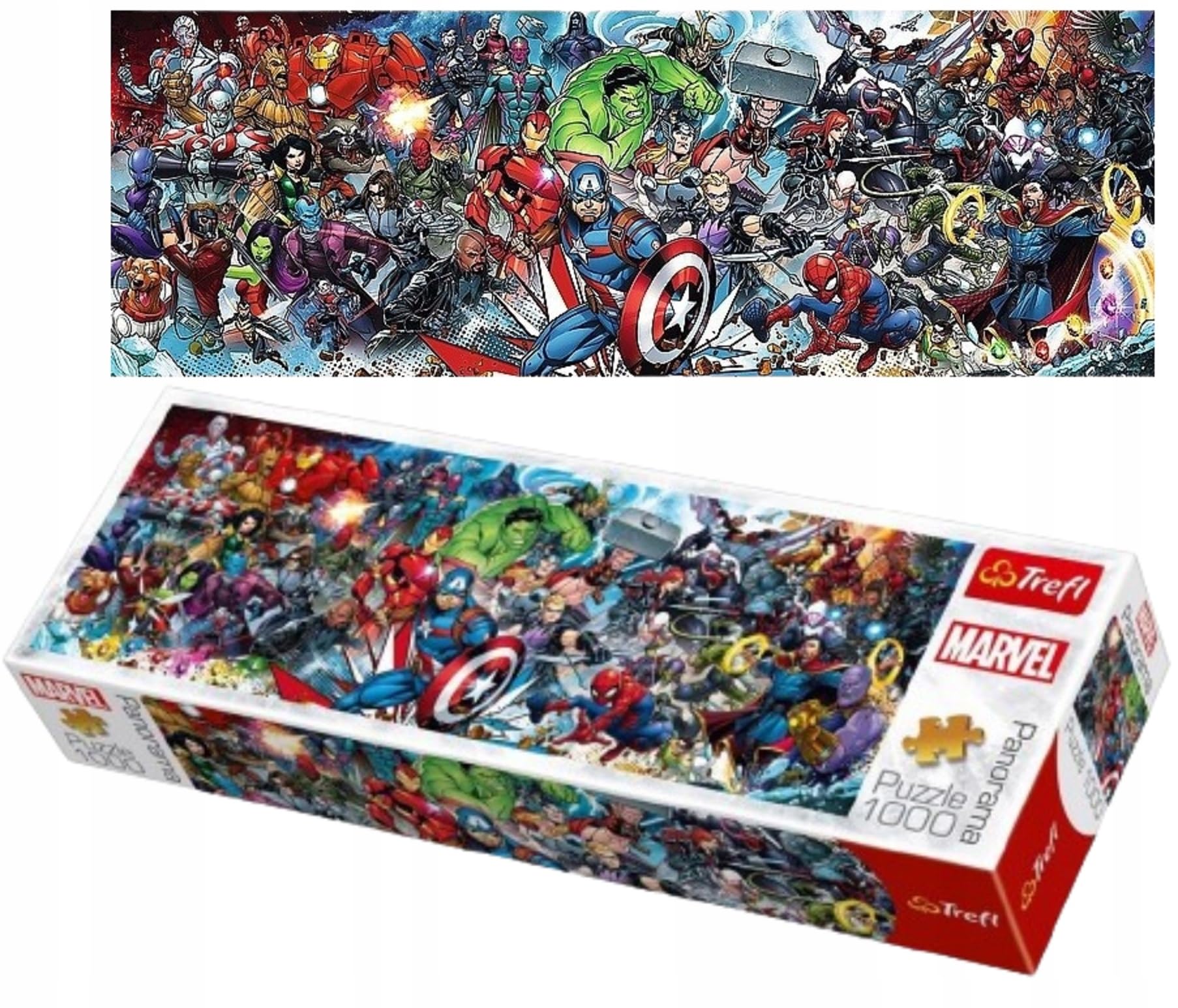 Trefl Marvel Avengers Panorama 1000 Piece Jigsaw Puzzles for Adults & Children Aged 12+ Marvel Universe Wide Panoramic Puzzle