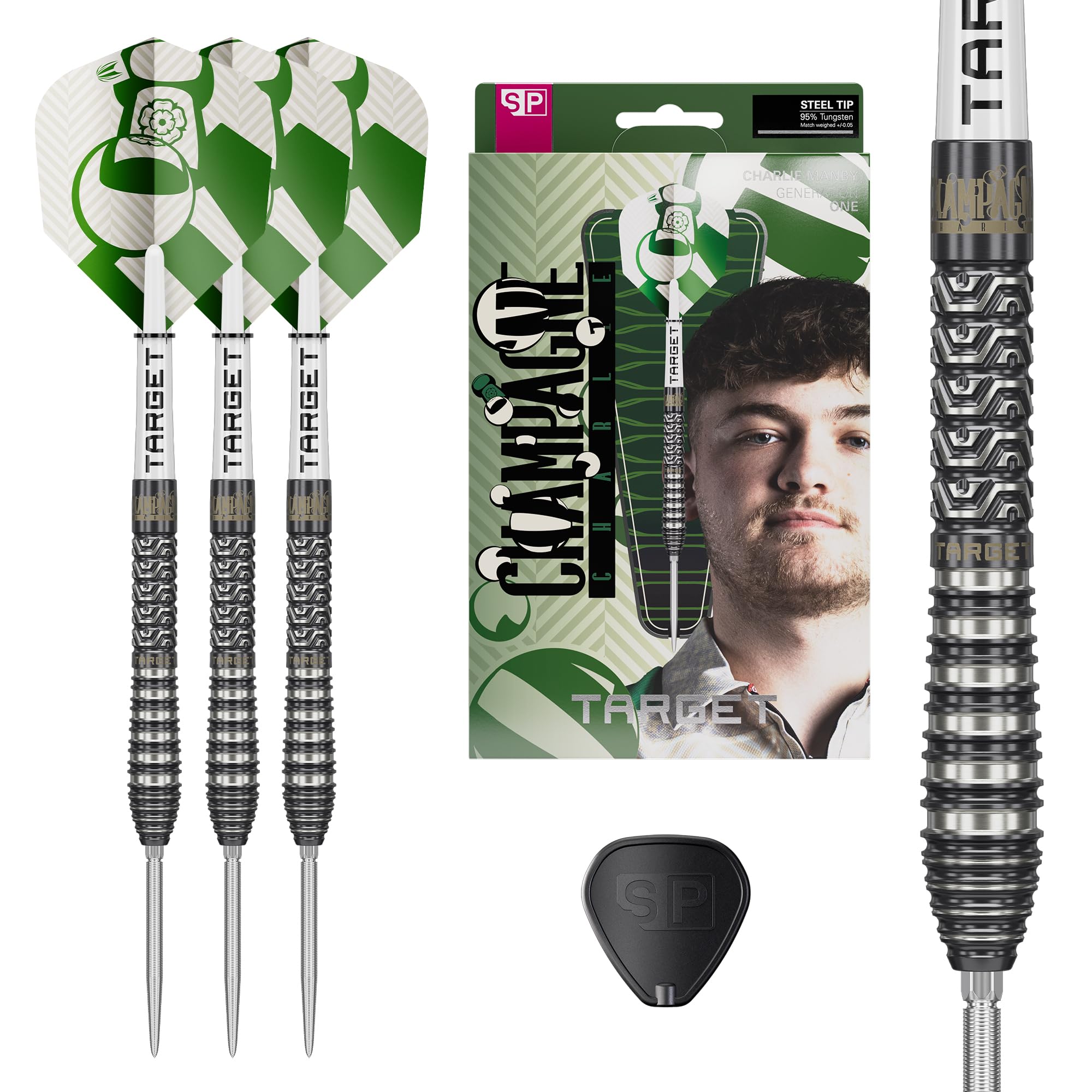 Target Darts Charlie Manby G1 Steel Tip 95% Tungsten Swiss Points Darts 23G
