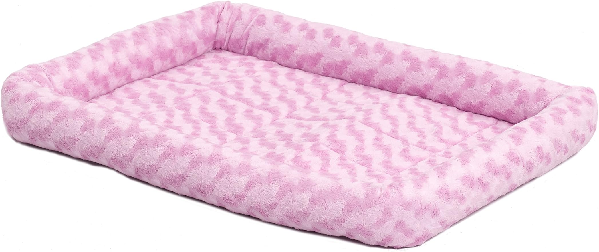 Bolster Dog Bed 18L-Inch Pink Dog Bed or Cat Bed w/Comfortable Bolster | Ideal for "Toy" Dog Breeds & Fits an 18-Inch Dog Crate | Easy Maintenance Machine Wash & Dry