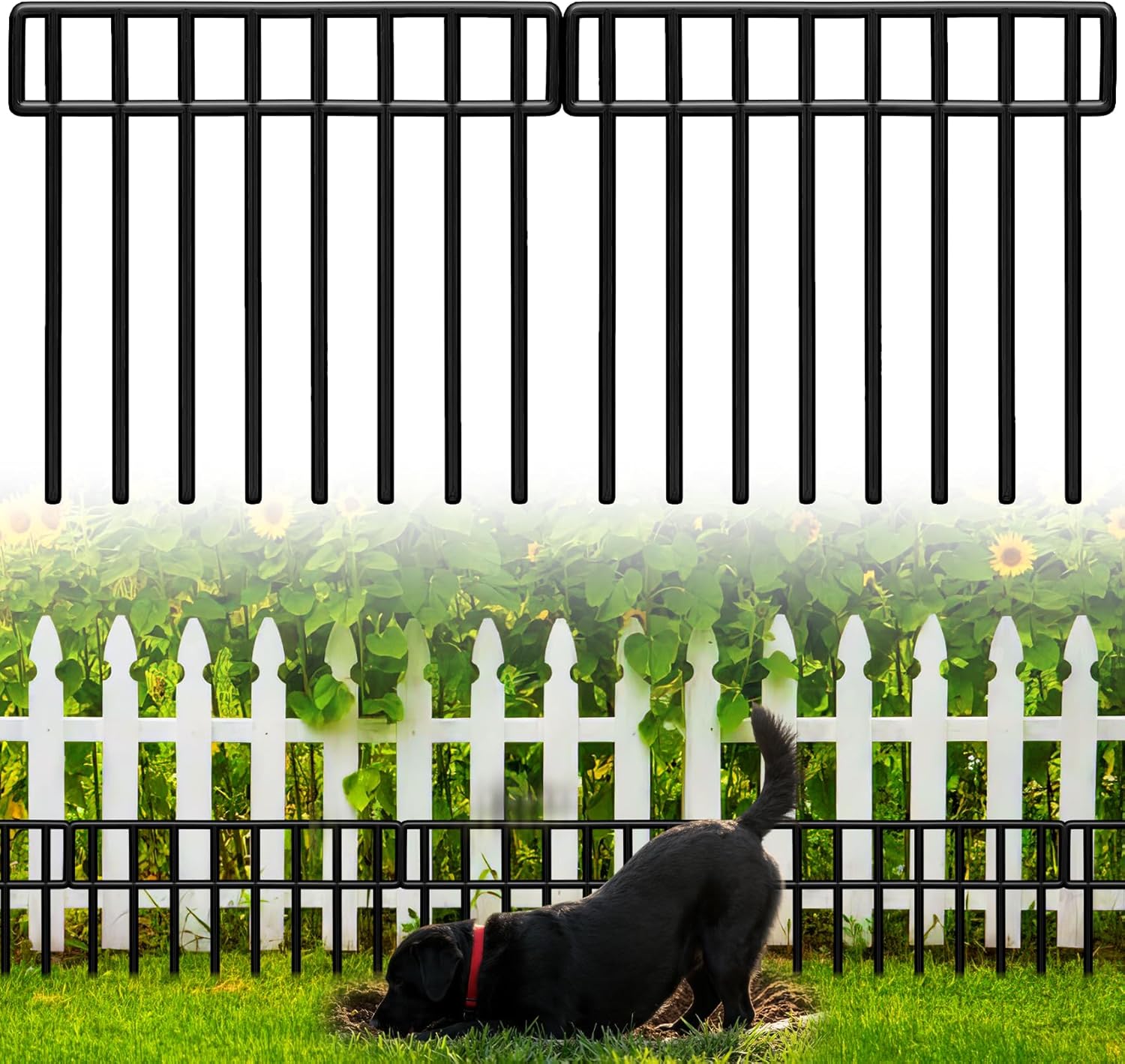 29.28Ft(L) X 13Inch(H)Animal Barrier Fence - 21 Pack No Dig Fence Panels Dog Dig Fence Barrier Metal Small Garden Fence Border for Dogs Rabbits Defense Bottom Blocker for Outdoor Yard Patio