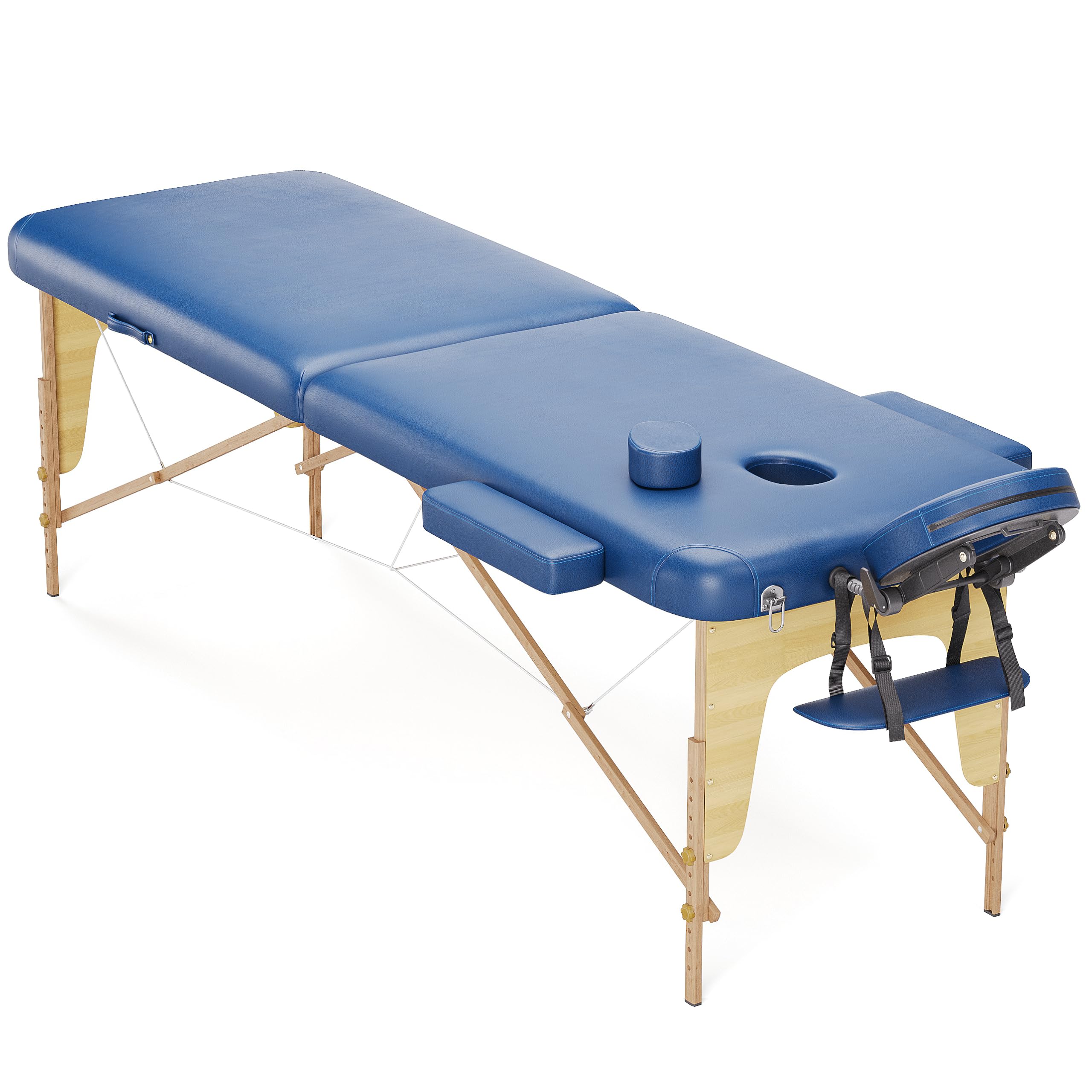 BELTOM® Camilla de Masaje 2 Zonas portatil Mesa Cama Banco Plegable Reiki Fsioterapeuta - Azul