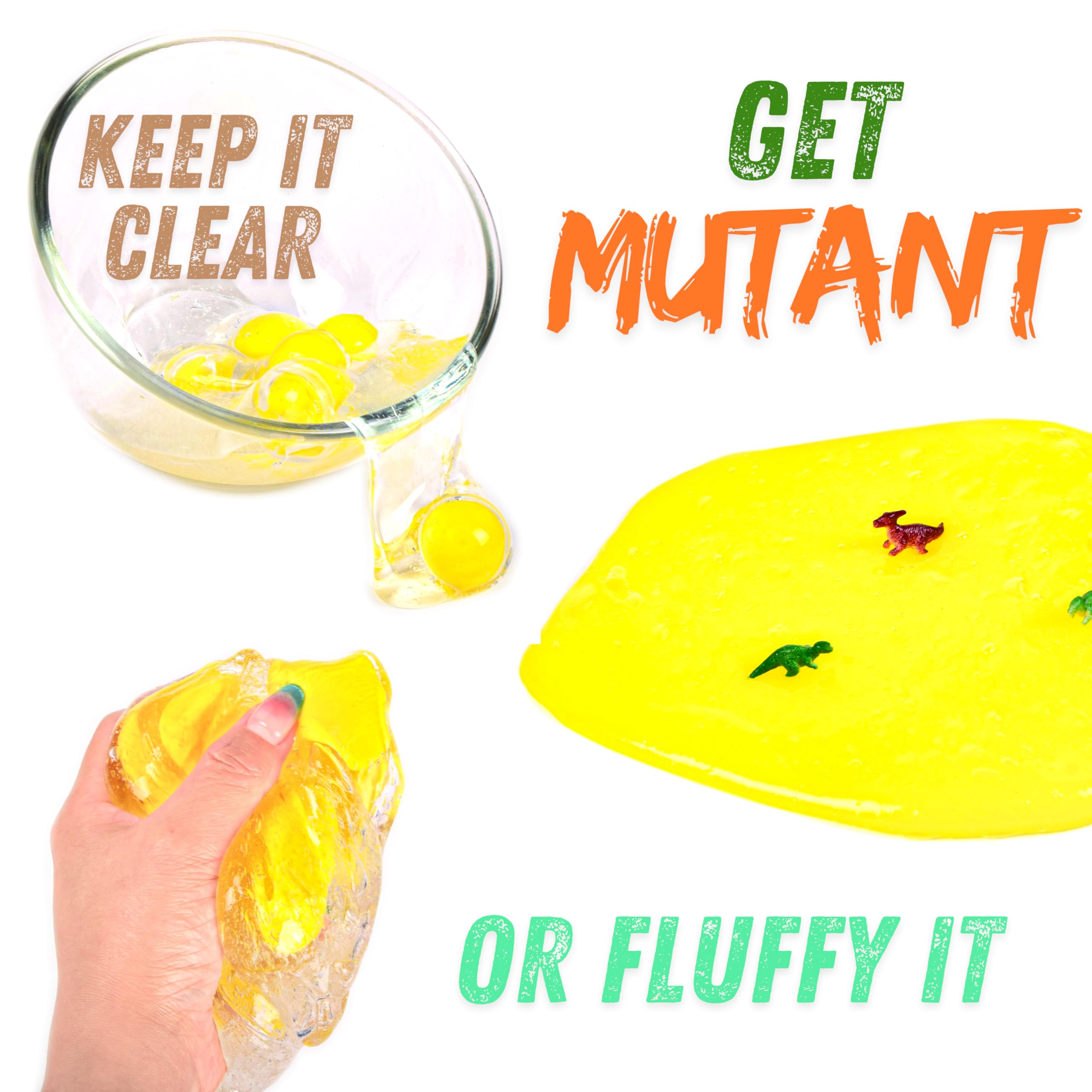 ToysButty Dinosaur Easter Egg Slime Kit - 6 Surprise Dino Eggs with Mutant Toys & Book, Transparent, Small - Image 4