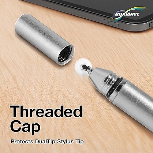 Miniatura 7 de BoxWave Lápiz capacitivo compatible con Samsung Galaxy Z Flip 3, lápiz capacitivo DualTip, punta de fibra de disco con punta de disco, color