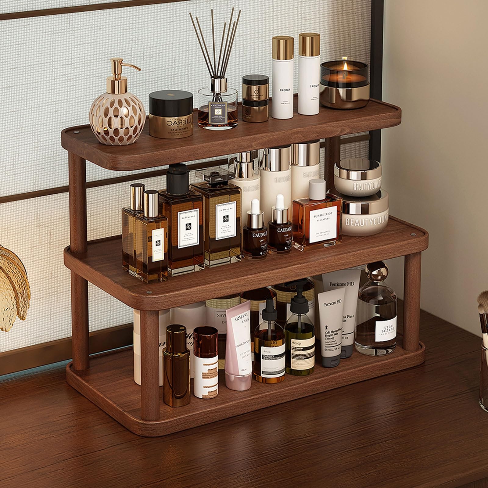 Étagère à poser sur bureau en bois 3 niveaux de 40cm pour rangement de commode