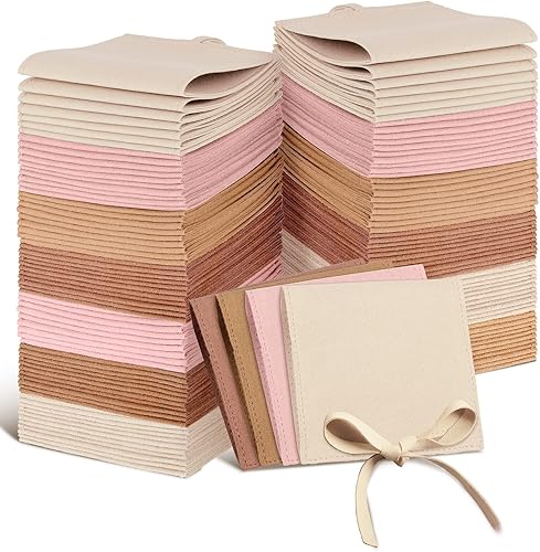 Sotiff 80 bolsas de microfibra para joyas de 3.1 x 3.1 in, bolsa de regalo pequeña de lujo para pequeñas empresas, estilo sobre, pulsera, bolsa de