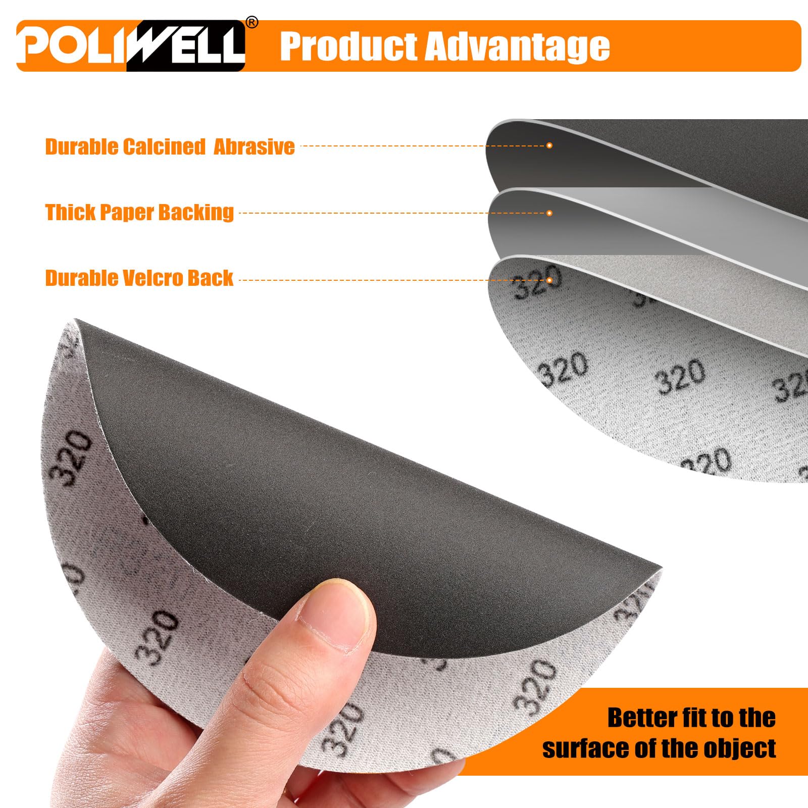 POLIWELL Sanding Discs - 20 Pack 6 Inch -3